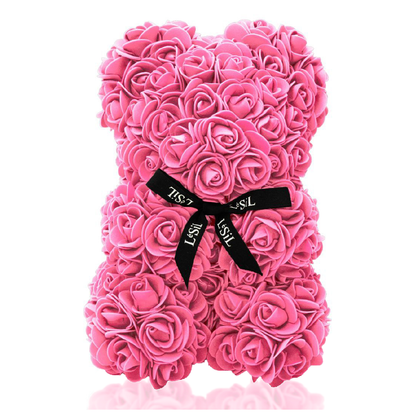 Mini Handmade Rose Bear - Mulberry Pink